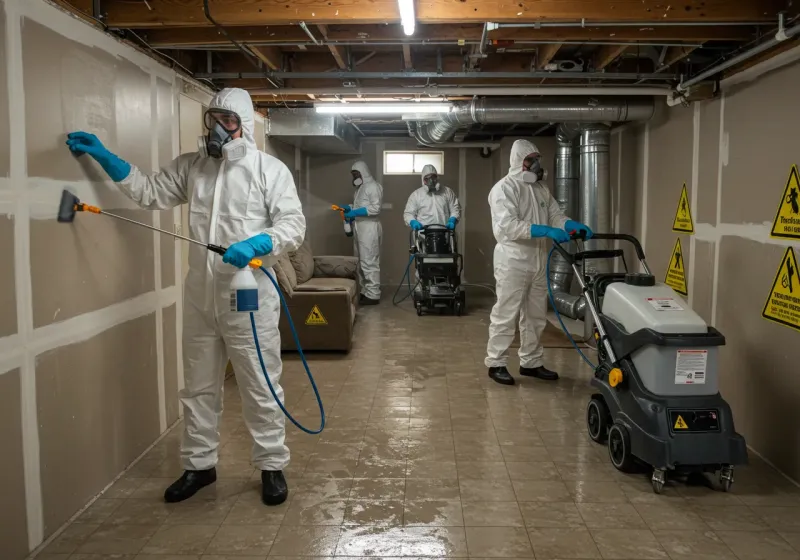 Basement Moisture Removal and Structural Drying process in Waipahu, HI